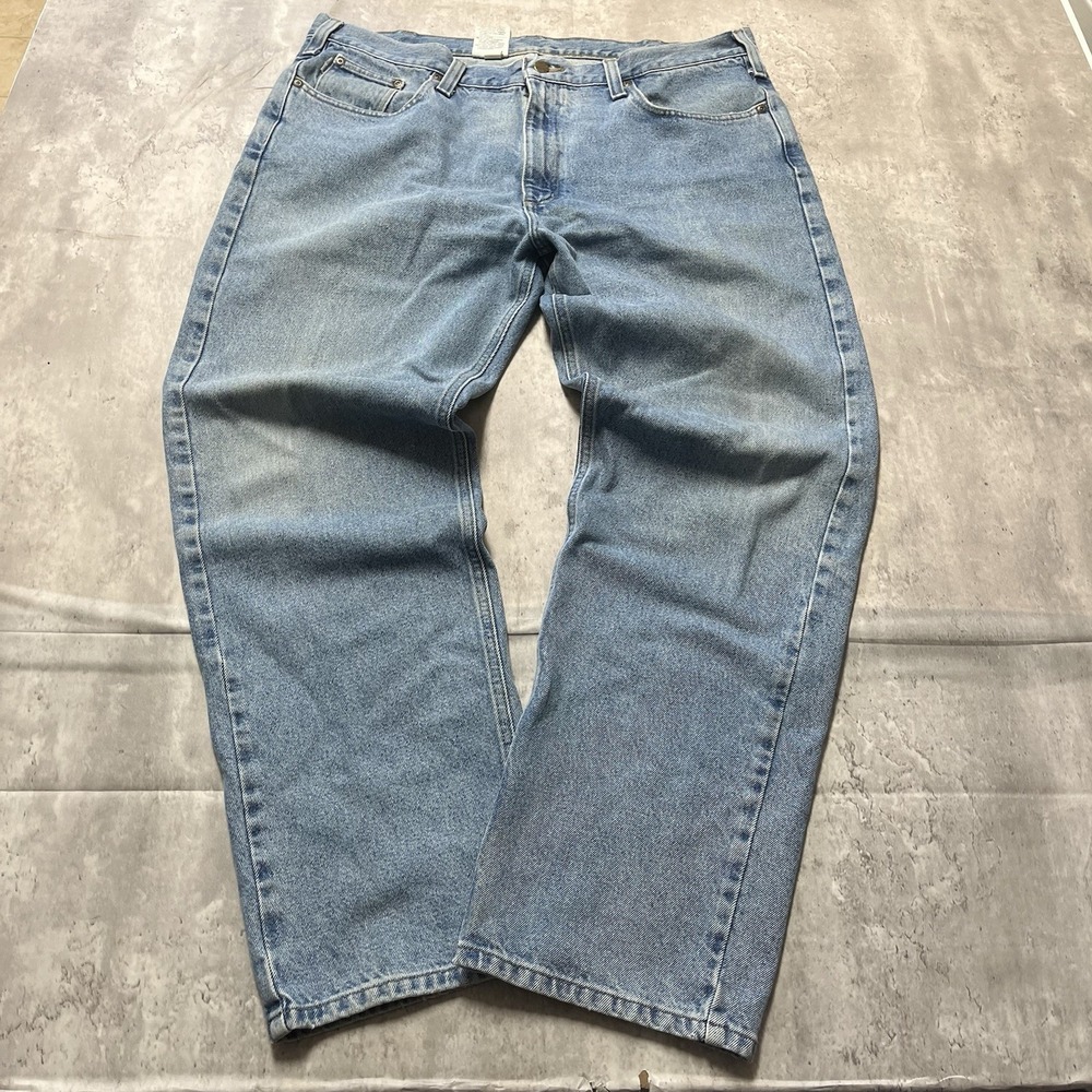 Carhartt Jeans Mens 40x32 Traditional Fit Light Wash Denim Workwear B480LVB